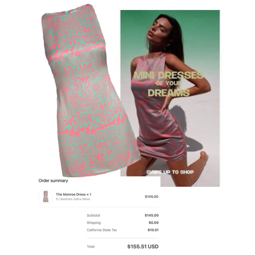iNAMORATA Monroe Dress, M, NWT